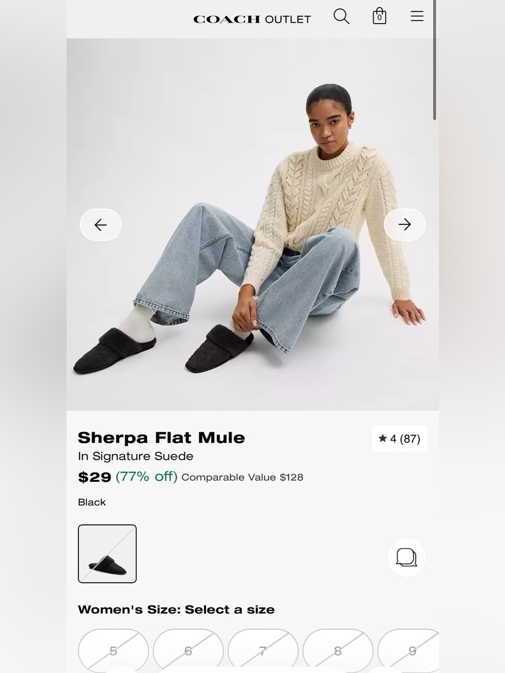 coach sue mule sherpa